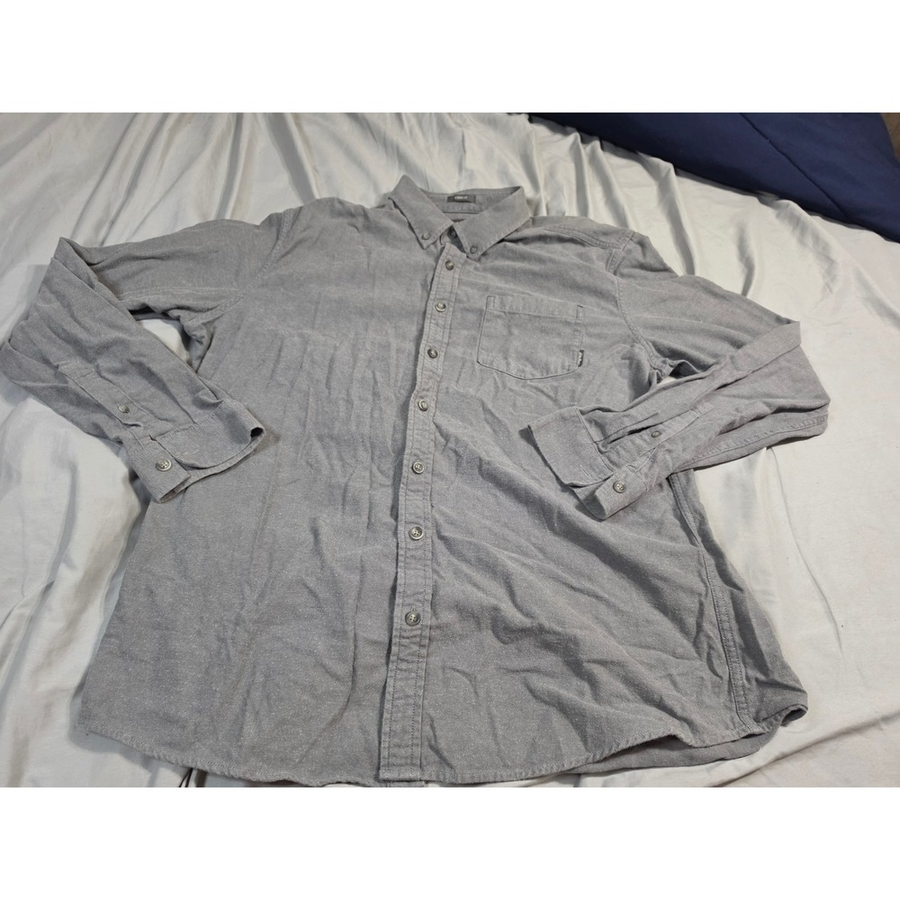 Eddie Bauer Mens Gray Cotton Long Sleeve Button Down Shirt Classic Fit TXL